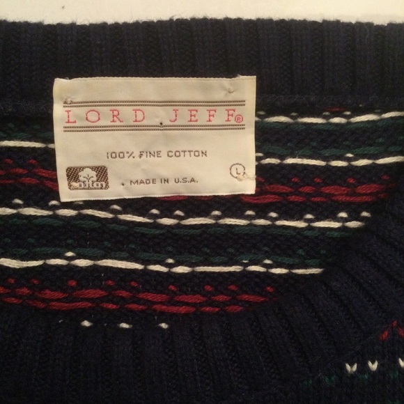 VTG Lord Jeff 100% Cotton Pullover Crewneck Knit Sweater Size Large - Picture 6 of 11